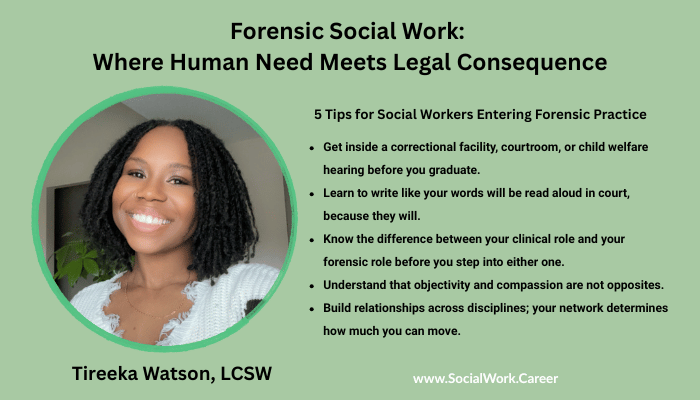 Tireeka Watson LCSW forensic social work career interview